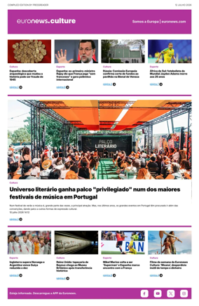 Cover of Euronews Culture and Sport (Portuguese)