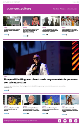 Cover of Euronews Culture and Sport (Spanish) Compiled Edition