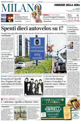 Cover of Corriere della Sera (Milano)