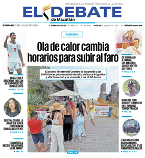 Cover of El Debate de Mazatlan
