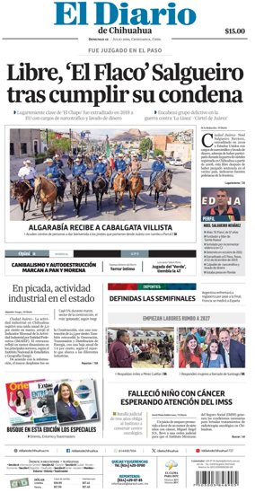 Cover of El Diario de Chihuahua