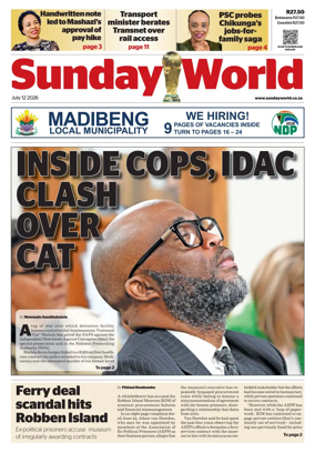 Cover of Sunday World (South Africa)