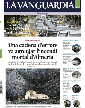 Cover of La Vanguardia (Catalonia - 1st edition)