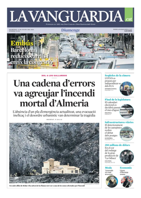 Cover of La Vanguardia (Catala)