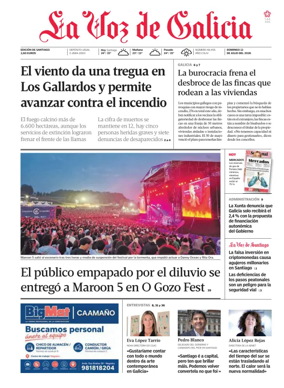 Cover of La Voz de Galicia (Santiago)