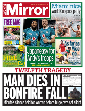 Cover of Sunday Mirror (Northern Ireland)