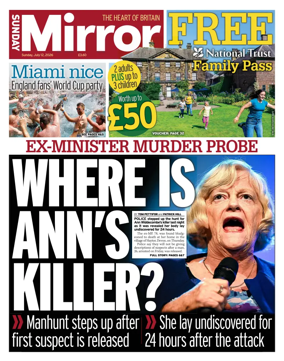 Cover of Sunday Mirror