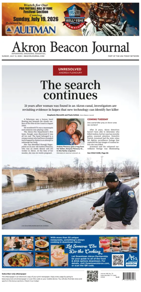 Cover of Akron Beacon Journal