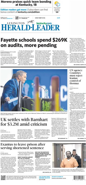 Cover of Lexington Herald-Leader (Sunday)