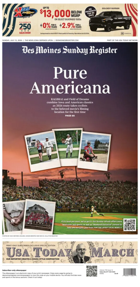 Cover of The Des Moines Register