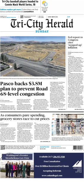 Cover of Tri-City Herald (Sunday)