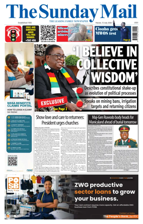 Cover of The Sunday Mail (Zimbabwe)