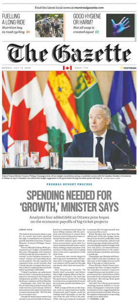Cover of Montreal Gazette
