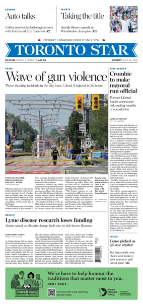 Cover of Toronto Star