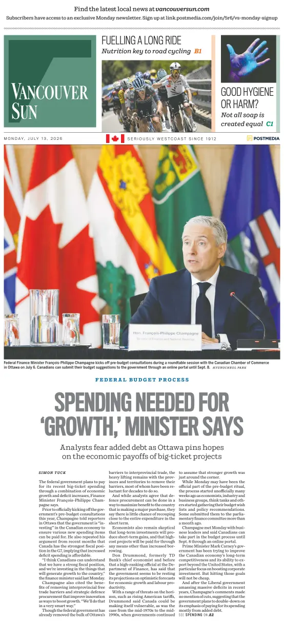 Cover of Vancouver Sun