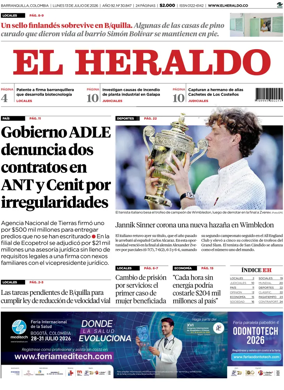 Cover of El Heraldo (Colombia)