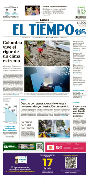 Cover of El Tiempo (Bogota)
