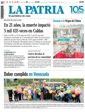 Cover of La Patria (Colombia)