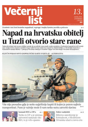 Cover of Vecernji list BiH