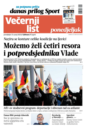 Cover of Vecernji list - Zagreb