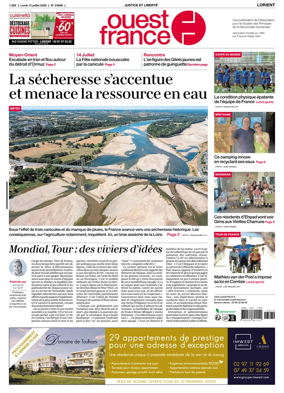 Cover of Ouest France (Lorient)