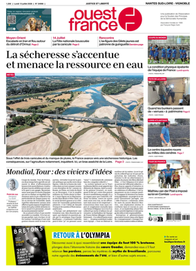 Cover of Ouest France (Nantes / Sud-Loire / Vignoble)