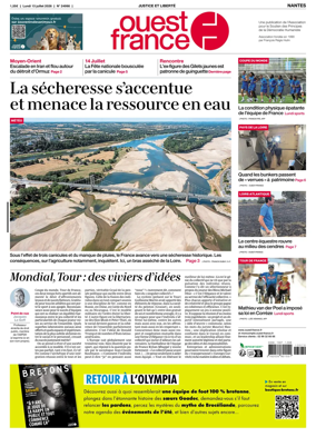 Cover of Ouest France (Nantes)