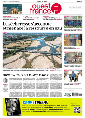 Cover of Ouest France (Pontivy)