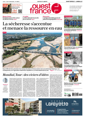 Cover of Ouest-France (Saint-Brieuc Lamballe)