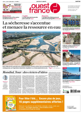 Cover of Ouest France (Sarthe)