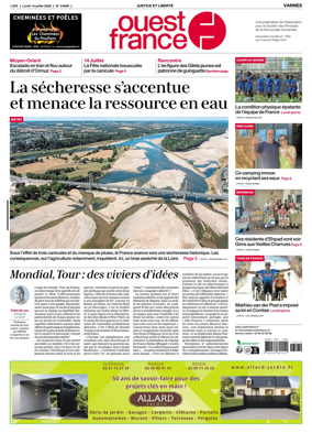 Cover of Ouest France (Vannes)