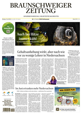 Cover of Braunschweiger Zeitung (Helmstedter Nachrichten)