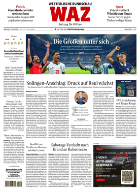 Cover of Westdeutsche Allgemeine Zeitung (Witten)