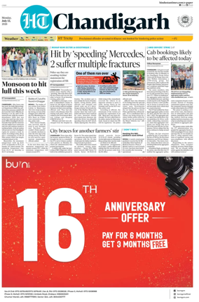 Cover of Hindustan Times (Chandigarh) - Live