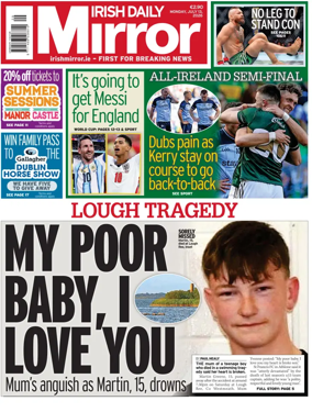 Cover of Irish Daily Mirror