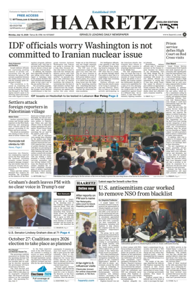 Cover of Haaretz english edition