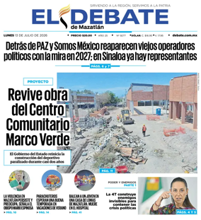 Cover of El Debate de Mazatlan