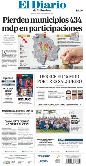 Cover of El Diario de Chihuahua