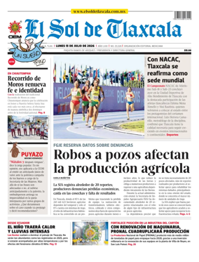 Cover of El Sol de Tlaxcala