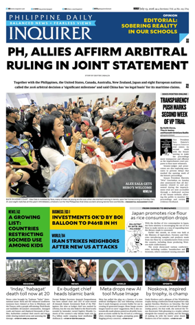Cover of Philippine Daily Inquirer