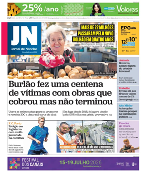Cover of Jornal de Noticias