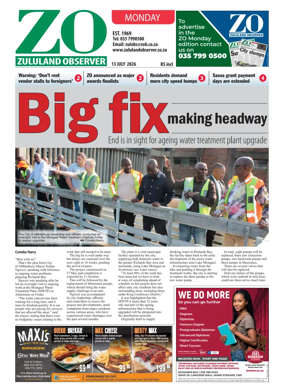 Cover of Zululand Observer - Monday