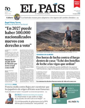 Cover of EL PAIS primera edicion