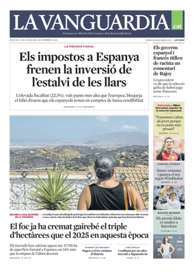Cover of La Vanguardia (Catala)