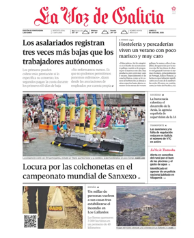 Cover of La Voz de Galicia (Pontevedra)