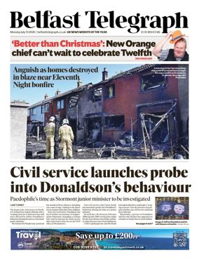 Cover of Belfast Telegraph