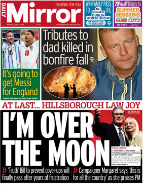Cover of Daily Mirror (Northern Ireland)