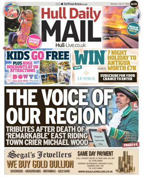 Cover of Hull Daily Mail