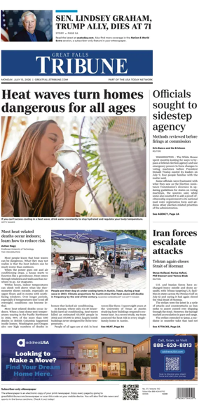 Cover of Great Falls Tribune