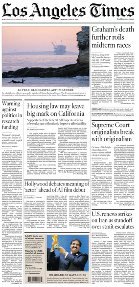 Cover of Los Angeles Times